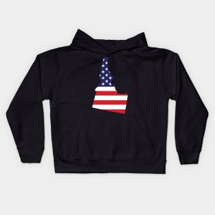 Idaho State Shape Flag Background Kids Hoodie